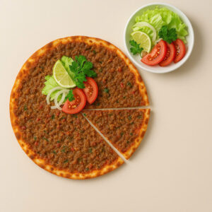 TURKISH PIZZA “LAHMACUN” (PIZZA THỊT BÒ & RAU CỦ XAY NHỎ - HÌNH TRÒN)