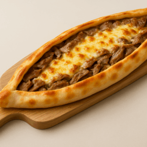 TURKISH PIDE (PIZZA) LAMB KEBAB & CHEESE (PIZZA THỊT CỪU KEBAB & PHÔ MAI)