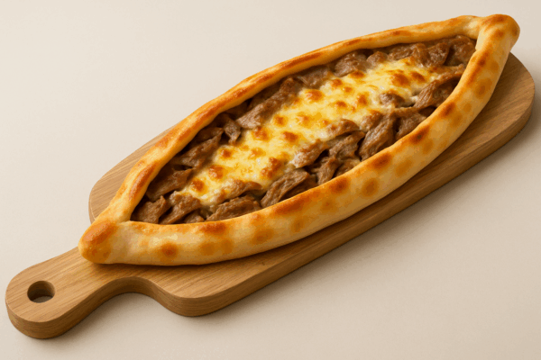 TURKISH PIDE (PIZZA) LAMB KEBAB & CHEESE (PIZZA THỊT CỪU KEBAB & PHÔ MAI)